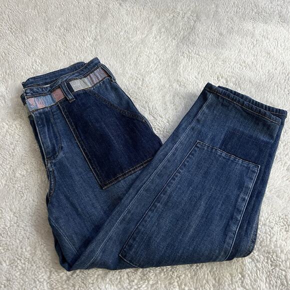 Anthropologie Pilcro and the Letterpress Patchwork Boyfriend Jeans Womens Sz 27P - Picture 1 of 7